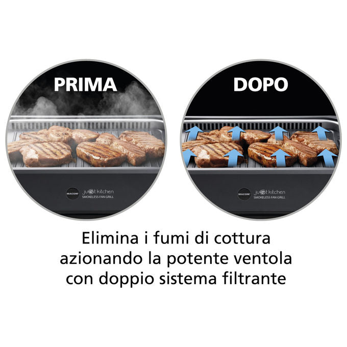 Macom Grill Con Aspirazione D'aria Combinata 1500W