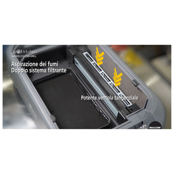 Macom Grill Con Aspirazione D'aria Combinata 1500W
