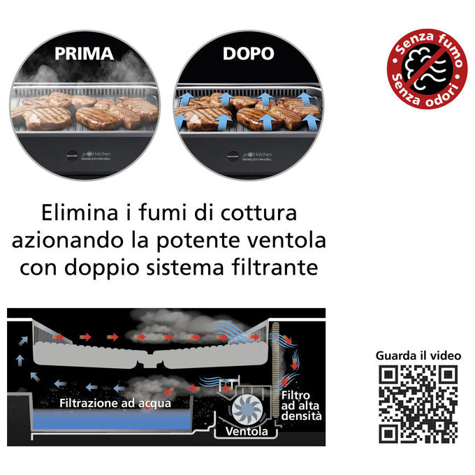 Macom Grill Con Aspirazione D'aria Combinata 1500W