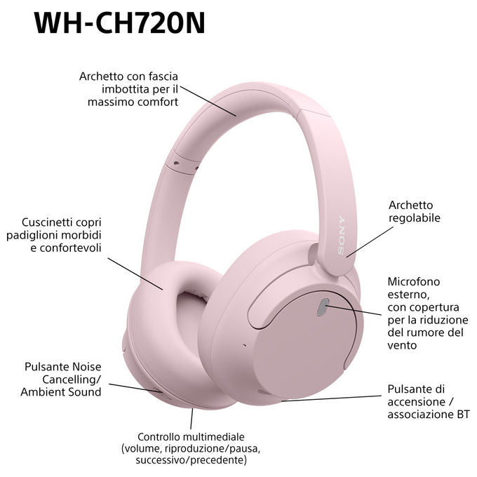 Sony WHCH720NP Auricolari Bluetooth Cavo e Senza Cavo