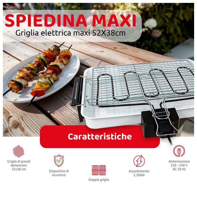 Melchioni Family Griglia Elettrica Spiedina Maxi