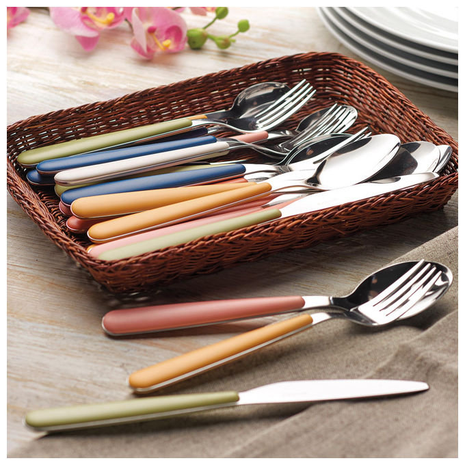 Yeppon Posate Colorate in Acciaio Inox Set da 24 Pezzi
