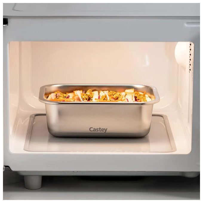 Castey Contenitore Rettangolare Acciaio Inox 1200 ml