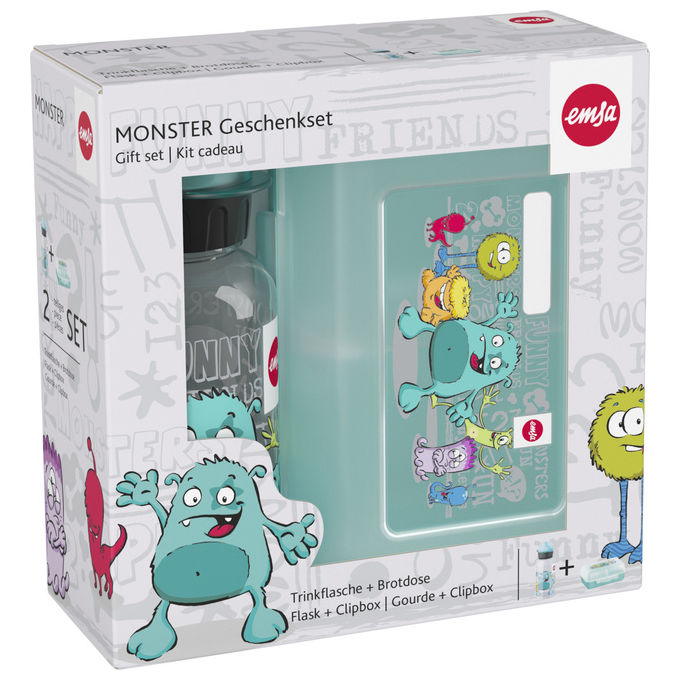 EMSA Bimbo-Set Regalo con Borraccia e Clipbox Monster