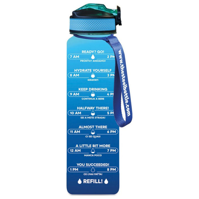 T Tex Bottiglia Motivazionale 1L Blu e Acqua