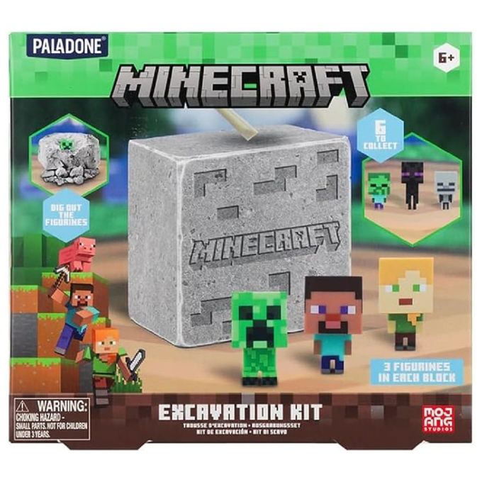 Paladone Kit di Scavo Minecraft con 3 Mini Figurine
