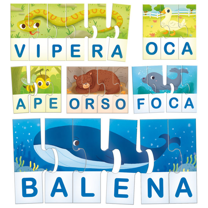 Lisciani 87518 Carotina Quadrotte Parole e Prima Scrittura Gioco Educativo Prescolare 3-6 anni colore Multicolore