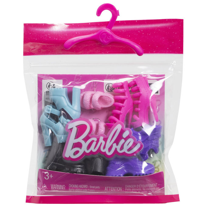Barbie HWV71 Scarpe Fashion per Bambola Set 5 Paia Accessori Bambola Moda colore Multicolore
