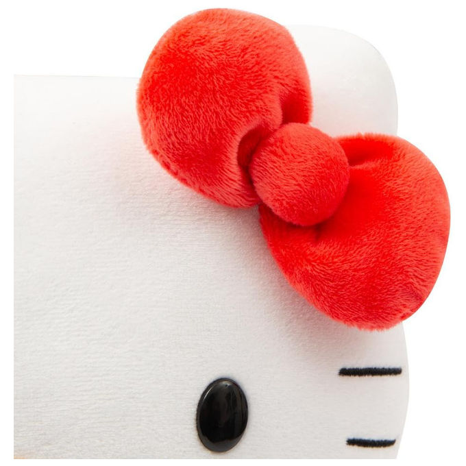 Hello Kitty HKT13300 Peluche 30 cm Outfit Moda Tutina Jeans Fiocco Rosso colore Blu Denim