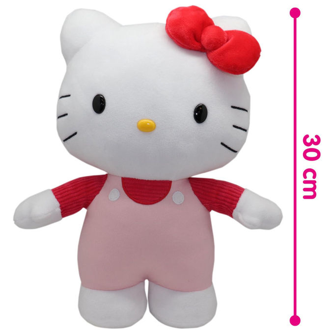 Hello Kitty Peluche Moda Rosa con Fiocco Rosso