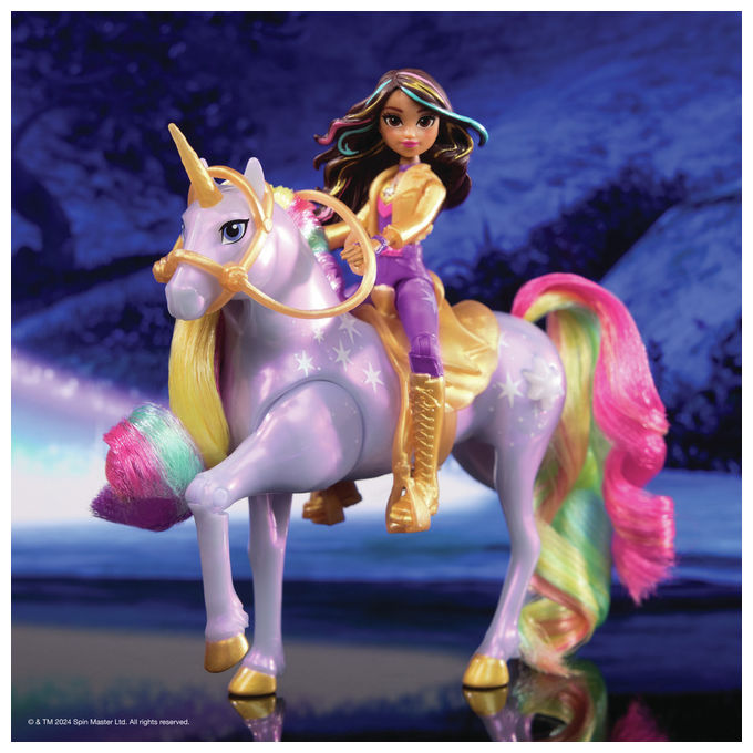 Unicorn Academy 6067325 Sophia e Light Magic Wildstar Set Bambola 11,5 cm e Unicorno 13 cm con Luci Arcobaleno 4+ Anni