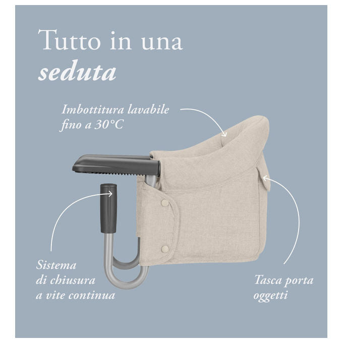 Inglesina AY90S6DSB Fast Seggiolino da Tavolo Pieghevole Portatile fino a 15 Kg colore Desert Beige
