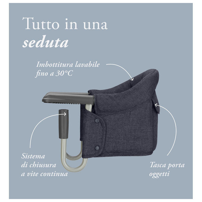 Inglesina AY90S6OCN Fast Seggiolino da Tavolo Pieghevole Portatile Fino a 15 Kg colore Ocean Navy