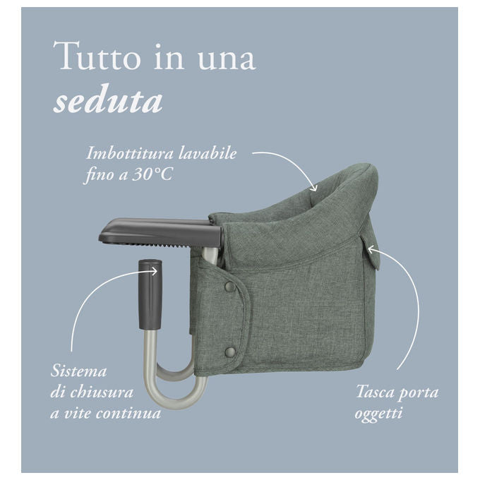 Inglesina AY90S6PNG Fast Seggiolino da Tavolo Pieghevole Portatile fino a 15 Kg colore Pine Green