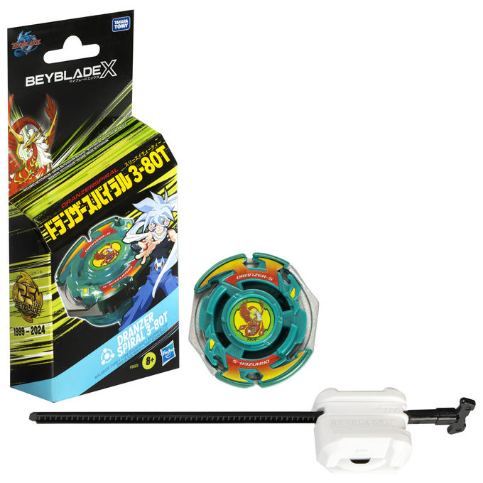 Hasbro F9585EU5 Beyblade X Dranzer Spiral 3-80T Trottola con Lanciatore tipo Equilibrio rotazione destra colore Rosso