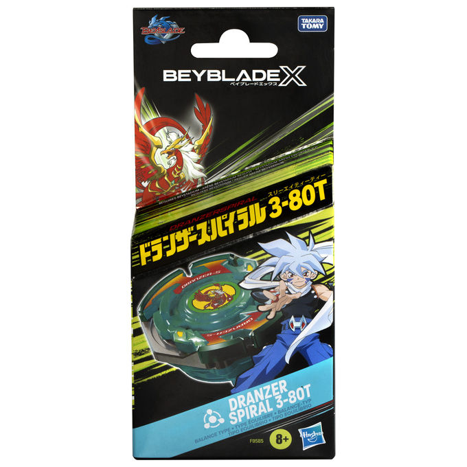 Hasbro F9585EU5 Beyblade X Dranzer Spiral 3-80T Trottola con Lanciatore tipo Equilibrio rotazione destra colore Rosso