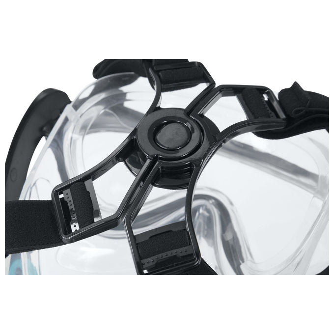 Bestway 24060 Flowtech Maschera Snorkeling Integrale Silicone Taglia S-M Dry-Top 14+ anni colore Nero Rosso Turchese