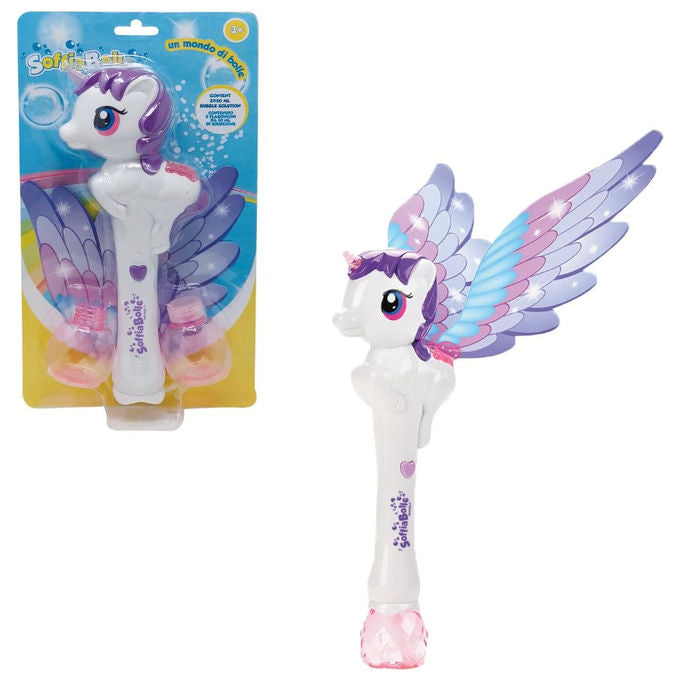 ODS Soffiabolle Spara Bolle Unicorno con Ali e Luci LED