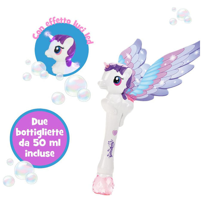 ODS Soffiabolle Spara Bolle Unicorno con Ali e Luci LED