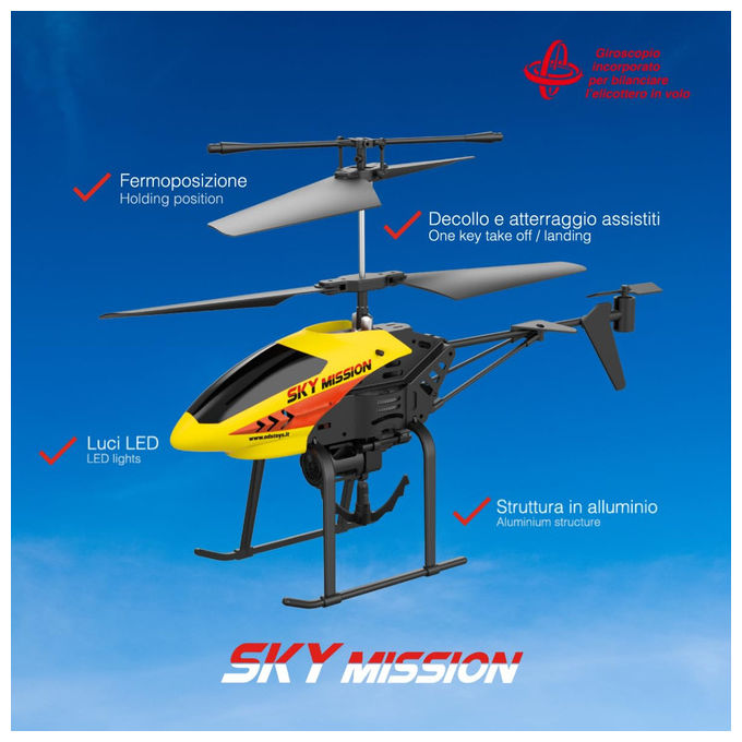 Radiofly Elicottero Radiocomandato Sky Mission per Bambini