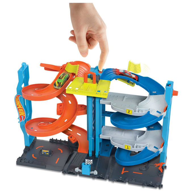 Hot Wheels HKX43 City Torre Trasformabile Playset Pista 2 in 1 con Macchinina eta' 3+ colore Multicolore