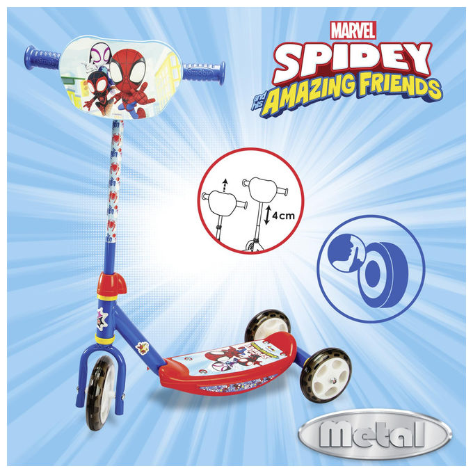 Smoby Monopattino Spidey 3 Ruote per Bambini