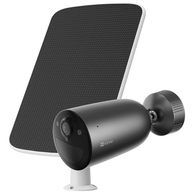 Ezviz EB3 Telecamera IP da Esterno Wireless 3MP Visione Notturna 15m IP65 Batteria 5200mAh Pannello Solare Wi-Fi colore Nero