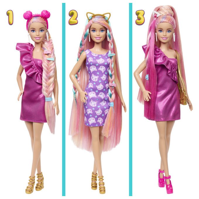 Barbie Bambola alla Moda JDC85 Multicolore con Abito Rimovibile e Accessori 3+ anni