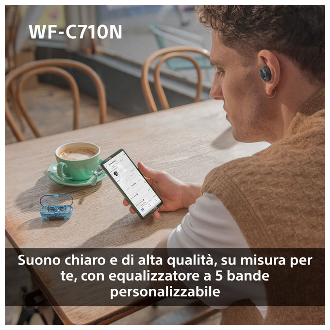 Sony WFC710N Auricolari True Wireless Bluetooth ANC Blu Glass Blue IPX4 40h