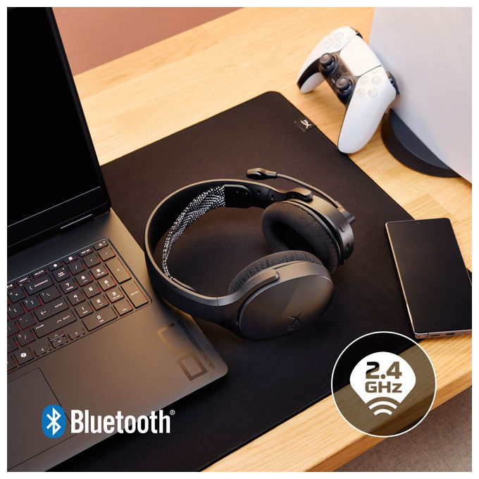 HyperX Cloud Jet Cuffie Gaming Wireless Blu Chiaro, Dual 2.4GHz+BT, PC-PS5-PS4-Mobile