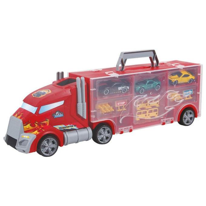 ODS Silver Wheel Camion Porta Auto con 3 Auto in Die Cast