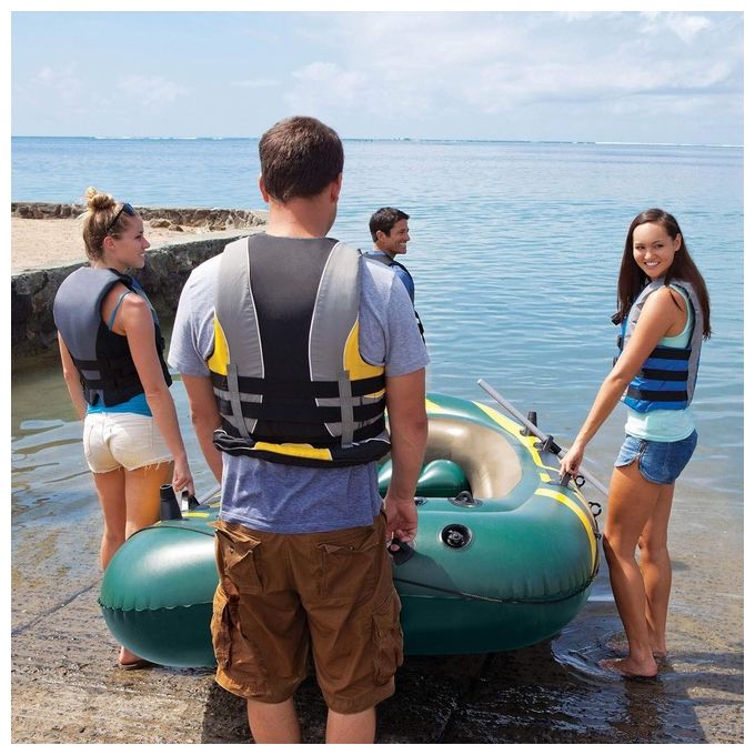 Intex 68351NP Set Canotto Unisex Adulto Verde-Giallo 351 x 145 x 48 cm Seahawk 4 Single