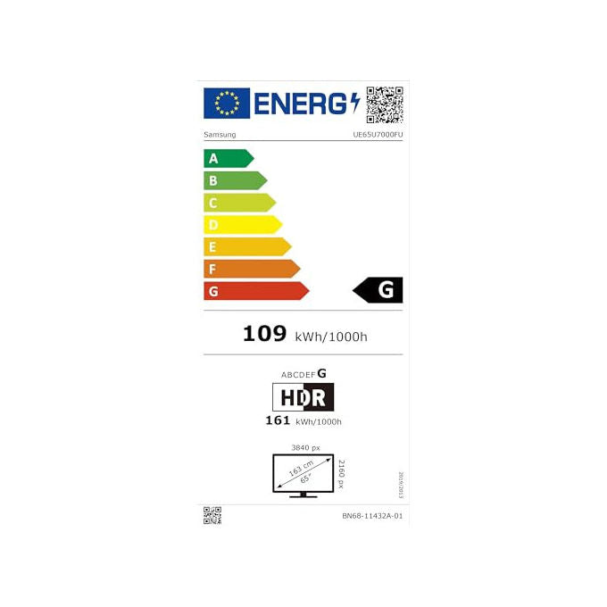 Samsung 65'' Crystal UHD U7000F 4K Smart TV 2025