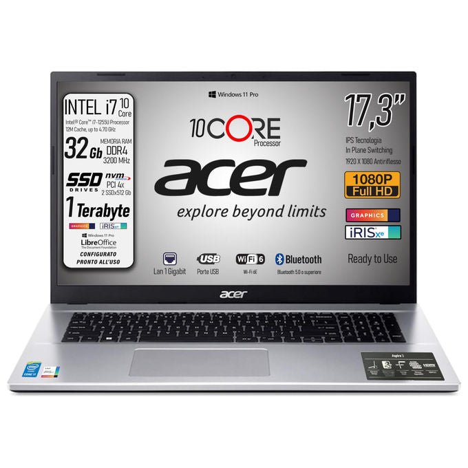 ACER Aspire 17 Intel Core i7 16GB RAM 512GB SSD - Yeppon