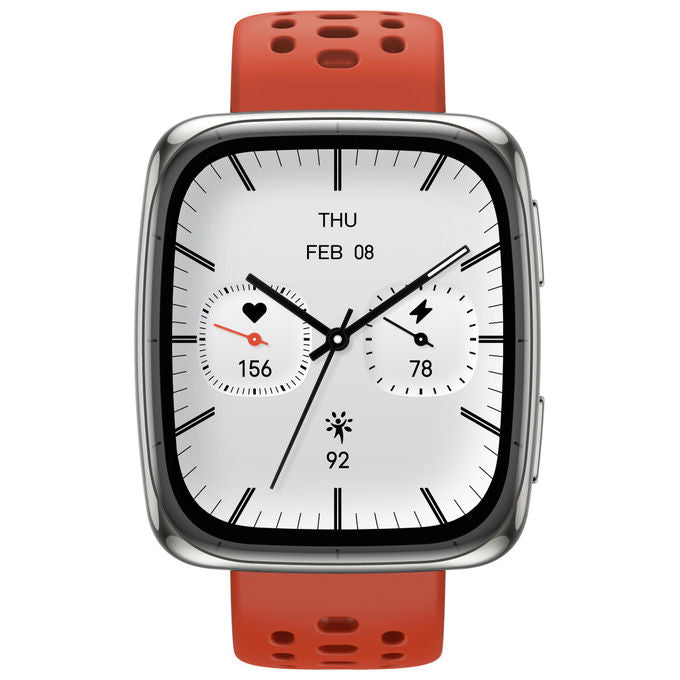 Amazfit Active 2 Square Smartwatch con Cinturino Rosso in Silicone