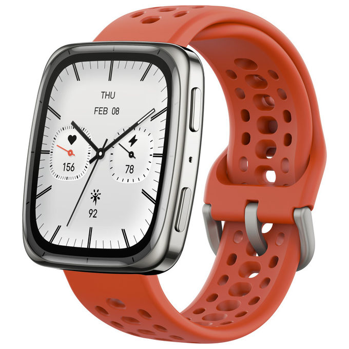 Amazfit Active 2 Square Smartwatch con Cinturino Rosso in Silicone