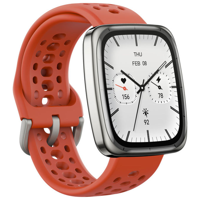 Amazfit Active 2 Square Smartwatch con Cinturino Rosso in Silicone