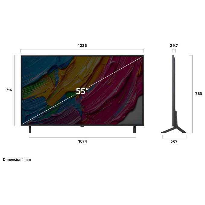 LG QNED AI 55QNED80A6A TV 55'' 4K α7 Gen8 HDR10 Smart TV