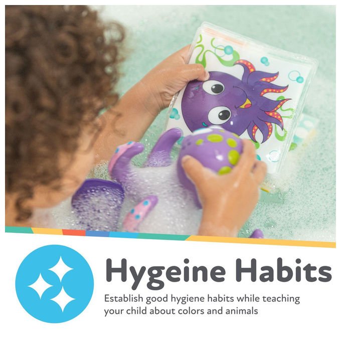 Nuby, Libro Bagnetto Animali Acquatici, Impermeabile, Con Suono, Adatto Dalla Nascita