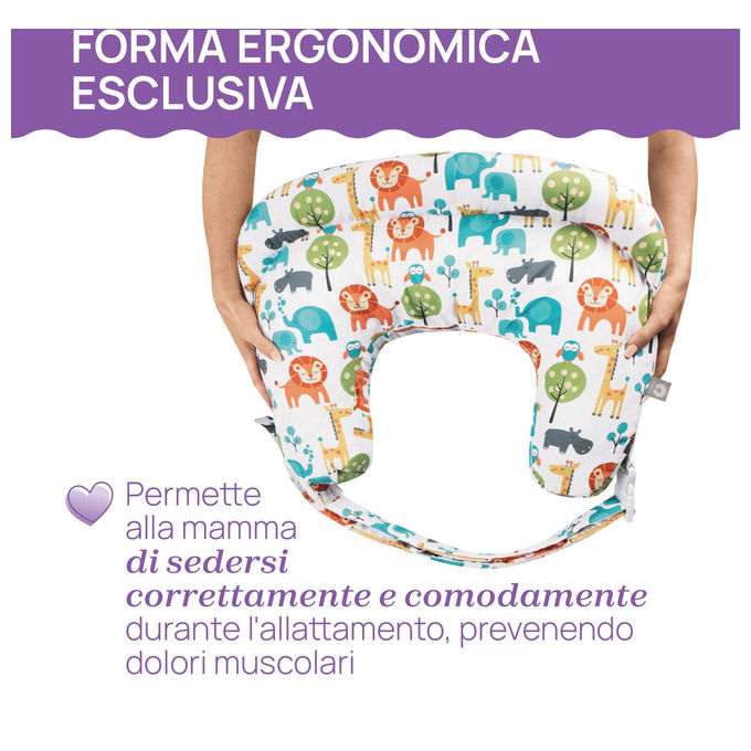 Chicco Cuscino Allattamento Boppy Deluxe Ergonomico Sfoderabile e Lavabile Supporto Mamma e Bambino