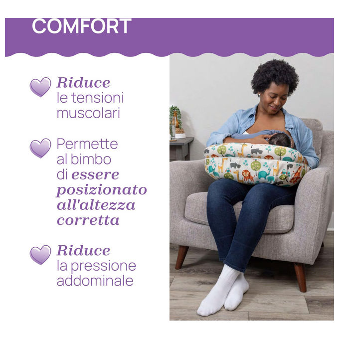 Chicco Cuscino Allattamento Boppy Deluxe Ergonomico Sfoderabile e Lavabile Supporto Mamma e Bambino