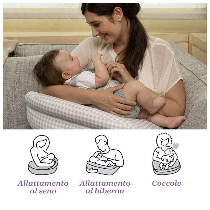 Chicco Boppy Cuscino Allattamento Deluxe Ergonomico Sfoderabile e Lavabile