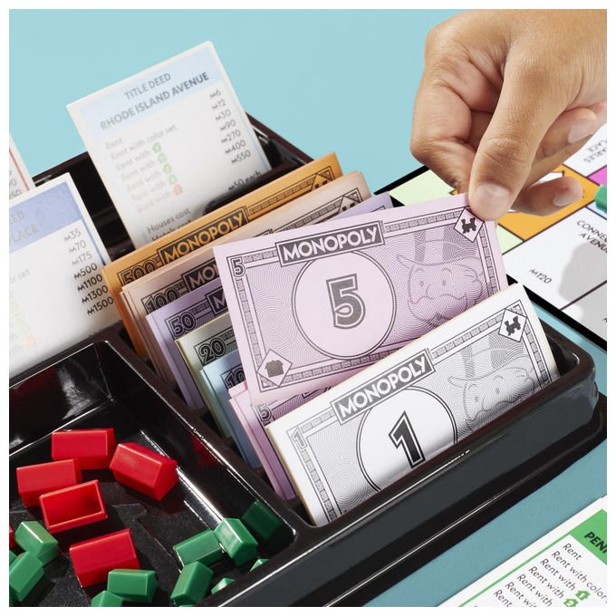 Hasbro Gaming, Monopoly, Gioco da Tavolo per Famiglia e Amici, Include Vaschetta e Pedine Grandi, 2-6 Giocatori