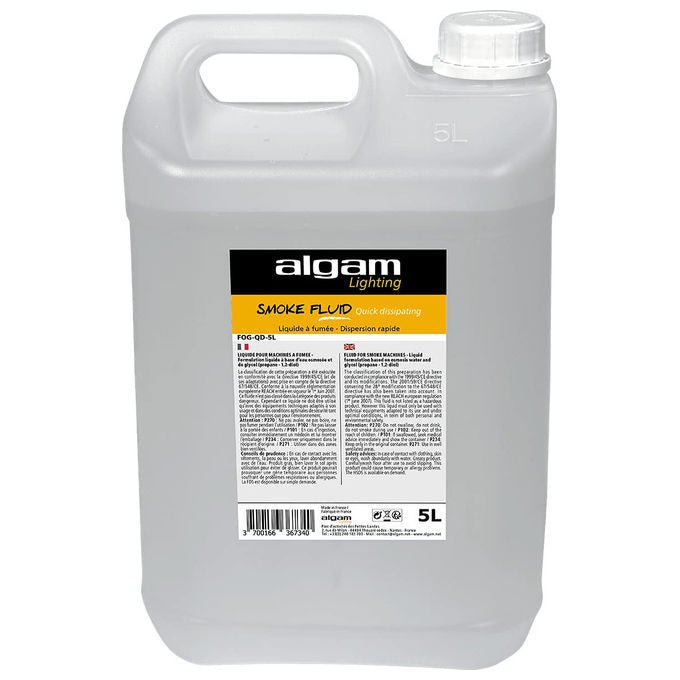 Algam Lighting, Liquido per Macchina del Fumo, 5 Litri, A Dispersione Rapida, Effetto CO2