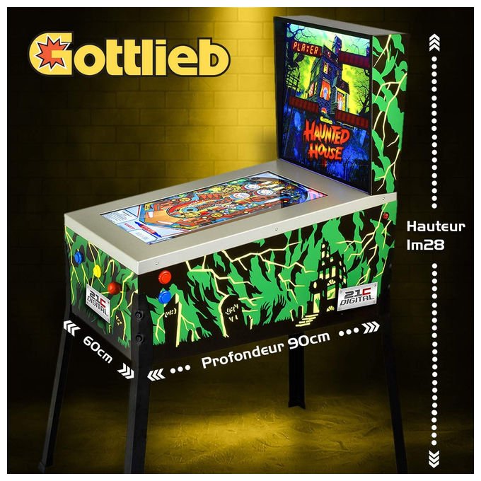 Arcade1Up, Toy Shock Haunted House, Flipper Elettronico, 12 Giochi, Display 24 Pollici
