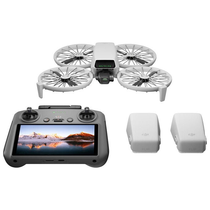 DJI Flip Fly More Combo RC 2, Quadrirotore, 48 MP, 4K, Nero Bianco