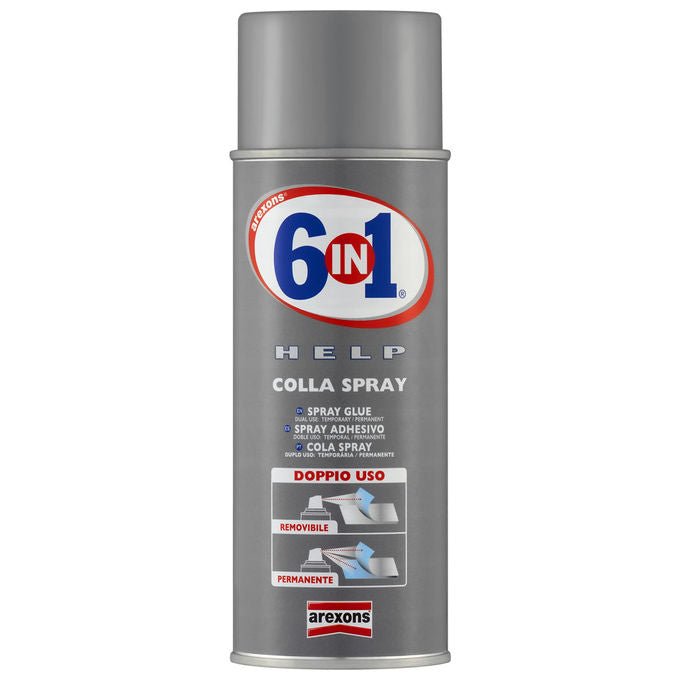 Arexons, Colla Spray, Doppia Azione 6in1 Help, Permanente e Temporanea, 400 ml