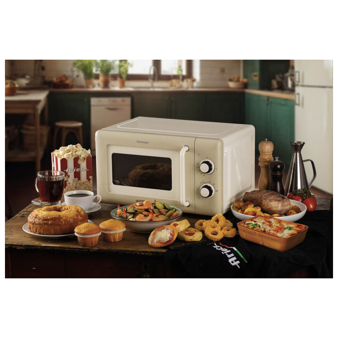 Ariete Forno a Microonde Vintage 800W 20L Beige