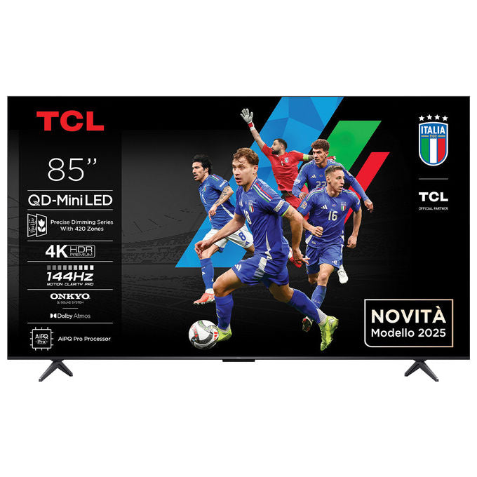 TCL 85C69K Smart TV QD-MiniLED 4K 85'' DVB-T2 H.264 H.265 Wi-Fi Classe energetica D