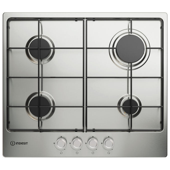 Indesit Piano Cottura Gas Inox 60cm 4 Fuochi